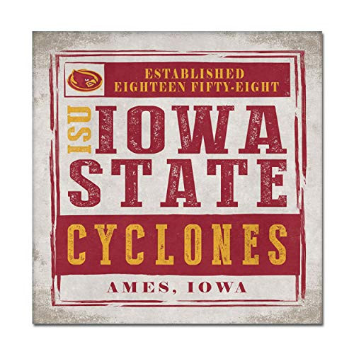 NCAA Legacy Iowa State Cyclones Canvas Wall Art 14x14  One Size  Custom