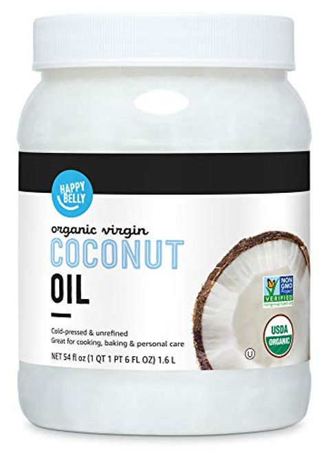 Amazon Brand - Happy Belly Organic Virgin Coconut Oil 54 oz -Previously Solimo- Amazon Brand - Happy Belly Organic Virgin Coconut Oil 54 oz -Previously Solimo-