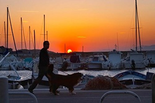 Posterazzi Harbour Boats Moored at Sunset France Poster Print by Per Karlsson  -27 x 18-
