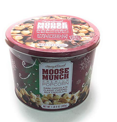 Harry and David Moose Munch Popcorn Dark Chocolate  Classic Caramel  and Milk Chocolate 16 oz