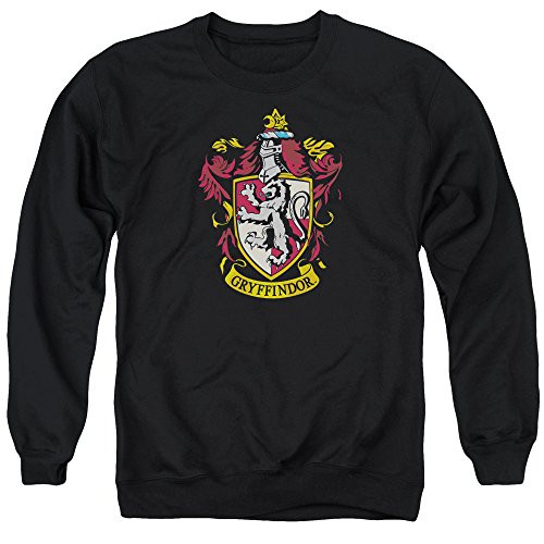 Harry Potter Gryffindor Crest Unisex Adult Crewneck Sweatshirt for Men and Women  Large Black