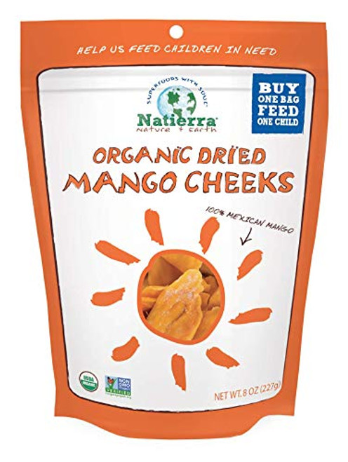 NATIERRA Organic Dried Mango Cheeks - No Sugar Added - Non-GMO and Vegan - 8 Ounce NATIERRA Organic Dried Mango Cheeks - No Sugar Added - Non-GMO and Vegan - 8 Ounce