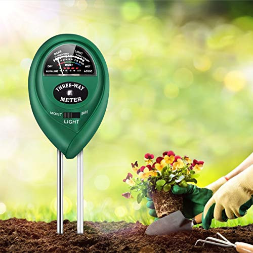 Soil pH Meter  3-in-1 Soil Tester with Moisture-Light-pH Tester for Garden Plants  Farm  Lawn  Indoor and Outdoor Plants Care Soil Tester  Soil Test Kit