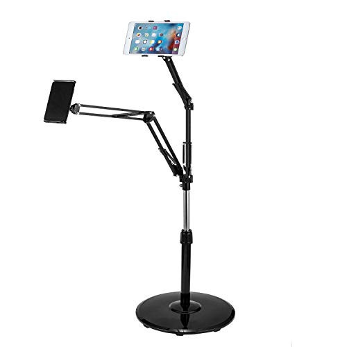 2 Long Arm Tablet Floor Stand Adjustable Tablet Mount Holder for Microphone Nintendo Switch  iPad Mini Air  iPhone Series Samsung Tab  E-Readers 3-5-1