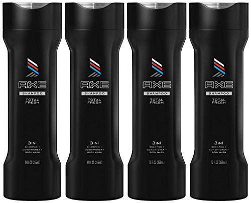 Axe Total Fresh 3-in-1 Shampoo - Conditioner - Bodywash  12 Ounce -Pack of 4-
