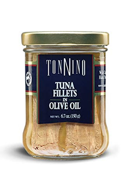 Tonnino Tuna Fillets Low Calorie and Gluten Free Yellowfin Jarred Premium Tuna in Olive Oil 6-7 oz -Pack of 2- Tonnino Tuna Fillets Low Calorie and Gluten Free Yellowfin Jarred Premium Tuna in Olive Oil 6-7 oz -Pack of 2-