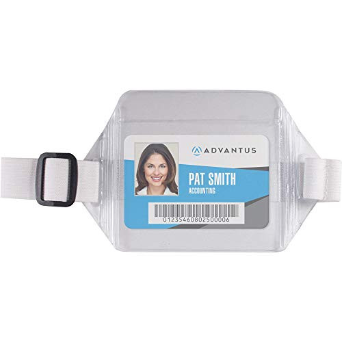 Advantus Heavy-Duty Horizontal Arm Badge Holder  3 3-4 x 2 3-4  Clear-White- 12 Per Box -75418-