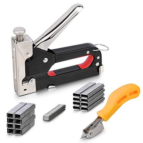 Upholstery Staple Gun Heavy Duty 3 in 1 Stapler Gun with 1000 Staples Remover Manual Brad Nailer Power Adjustment Stapler Gun for Wood Upholstery Upholstery Staple Gun Heavy Duty 3 in 1 Stapler Gun with 1000 Staples Remover Manual Brad Nailer Power Adjustment Stapler Gun for Wood Upholstery