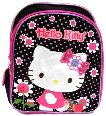 Hello Kitty Girls Flowers Black-Pink 12 Backpack 05313
