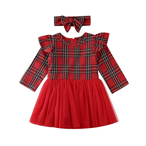 Toddler Baby Girl Plaid Christmas Dress Romper Ruffle Red Plaid Princess Dress Xmas Clothes Party Dress Fall Outfits-2-3Y  Baby Girl Plaid Dress 7- Toddler Baby Girl Plaid Christmas Dress Romper Ruffle Red Plaid Princess Dress Xmas Clothes Party Dress Fall Outfits-2-3Y  Baby Girl Plaid Dress 7-