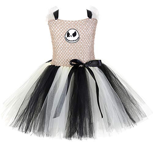 Tutu Dreams Halloween Costume for Girls 1-12Y Scary Ghost Tutu Dress Carnival Party -Black  9-10 Years-