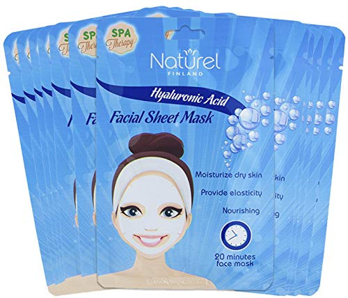 Korean Face Mask Sheet Hyaluronic Acid 12 Mask Pack for Moisturizing and Nourishing