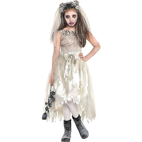 amscan Girls Crypt Bride Costume - Medium -8?10- Grey amscan Girls Crypt Bride Costume - Medium -8?10- Grey