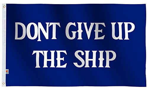 rhungift Pirate Dont Give Up The Ship Flag Large 3x5 Ft  Moderate-Outdoor 100D Polyester  Commodore Perry Oliver Hazard Perry Naval Battle Games Flag