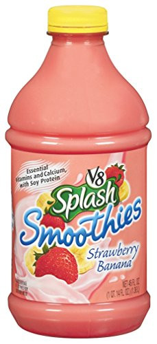 V8 Splash Smoothies Strawberry Banana  46 oz- Bottle -Pack of 6-