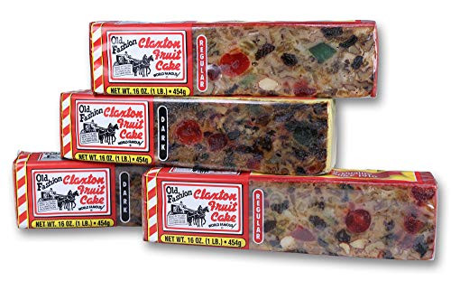 Claxton Fruit Cake-2 Regular and 2 Dark One-Pound Cakes