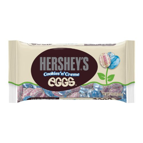 HERSHEYS Cookies n Crème EGGS Chocolates  Creamy White Crème Eggs with Cookie Crunch Bits Individually Wrapped in Easter Packaging  10 Ounce Bag -P