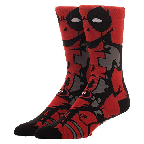 Marvel Comics Deadpool 360 Character Mens Crew Socks Marvel Comics Deadpool 360 Character Mens Crew Socks