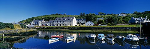 High Angle View Of Boats Moored At A Harbor Cushendun Harbor County Antrim Northern Ireland Poster Print -34 x 11-