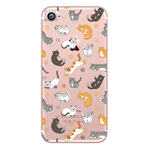 iPhone SE -2020- Case-iPhone 8 Case-iPhone 7 Case-4-7inch- Blingys Cats Style Transparent Clear Flexible TPU Protective Case Compatible for iPhone SE