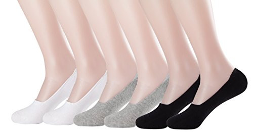 Moochi Mens 6 Pack 100 Cotton No Show Low Cut Loafers Non Slip Boat Liner Invisible Socks