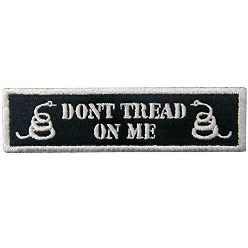 Tactical Dont Tread On Me Milltary Embroidered Applique Morale Hook and Loop Patch - White and Black Tactical Dont Tread On Me Milltary Embroidered Applique Morale Hook and Loop Patch - White and Black