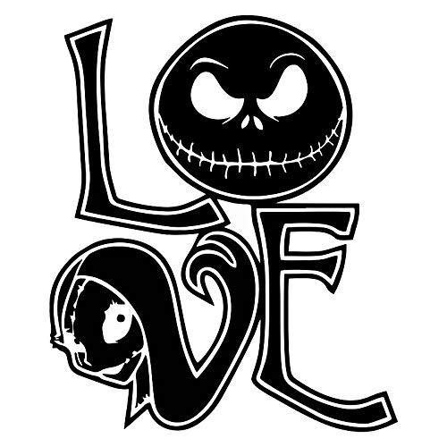 Nightmare Before Christmas Love Sally and Jack Decal Vinyl Sticker-Cars Trucks Vans Walls Laptop- Black -5-5 x 4-5 in-MAZ-353