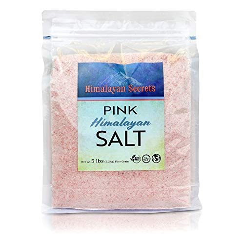 Himalayan Secrets Pink Rock Salt - 5LB - Coarse Fine Powder Grain Bulk Size - 100 Natural and Unrefined -Fine -0-3-0-5mm-- Himalayan Secrets Pink Rock Salt - 5LB - Coarse Fine Powder Grain Bulk Size - 100 Natural and Unrefined -Fine -0-3-0-5mm--