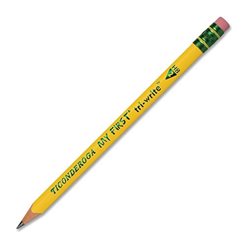Dixon Ticonderoga My First Tri-Write Triangular #2 Pencils, Primary Size, Wood-Cased, Black Writing, 36-Count (13082)(2Pack)