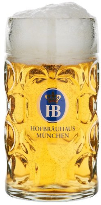 Hofbrauhaus Munich Munchen German Glass Dimple Beer Mug 1 L Germany Oktoberfest