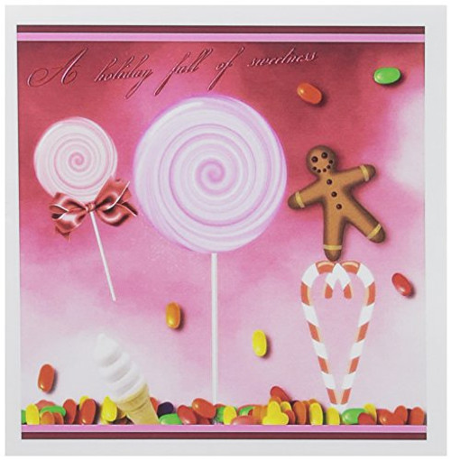 3dRose Holiday Sweets Candycane Gingerbread Man and Lollipops Greeting Cards Set of 12 -gc-35670-2- 3dRose Holiday Sweets Candycane Gingerbread Man and Lollipops Greeting Cards Set of 12 -gc-35670-2-