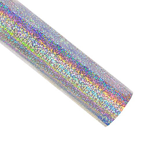 Holographic HTV Vinyl Rolls 12 x 5ft Heat Transfer Vinyl for DIY T-Shirts or Fabrics Iron on Vinyl Easy to Cut and Weed -Holographic Silver- Holographic HTV Vinyl Rolls 12 x 5ft Heat Transfer Vinyl for DIY T-Shirts or Fabrics Iron on Vinyl Easy to Cut and Weed -Holographic Silver-
