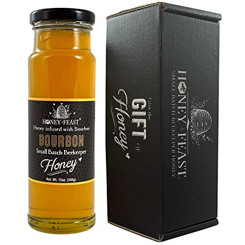 Honey Feast - Raw Bourbon Honey - American Unfiltered and Pure - Fresh from Florida - 12 Ounces Honey Feast - Raw Bourbon Honey - American Unfiltered and Pure - Fresh from Florida - 12 Ounces