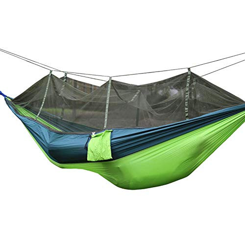 Honlibey Camping Hammock with Mosquito Net Portable Parachute Nylon Tree Hammock Durable Hammock for Travel Hiking Backpacking Garden Beach Yard -Gr Honlibey Camping Hammock with Mosquito Net Portable Parachute Nylon Tree Hammock Durable Hammock for Travel Hiking Backpacking Garden Beach Yard -Gr