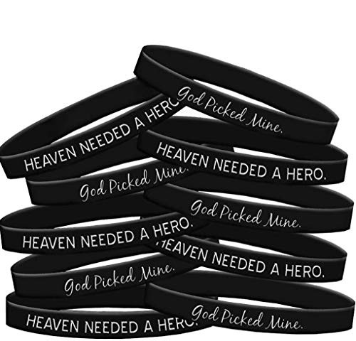 Fight Like a Girl Heaven Needed a Hero God Picked Mine Melanoma Awareness Wristband Bracelet 10-Pack -Black- Fight Like a Girl Heaven Needed a Hero God Picked Mine Melanoma Awareness Wristband Bracelet 10-Pack -Black-