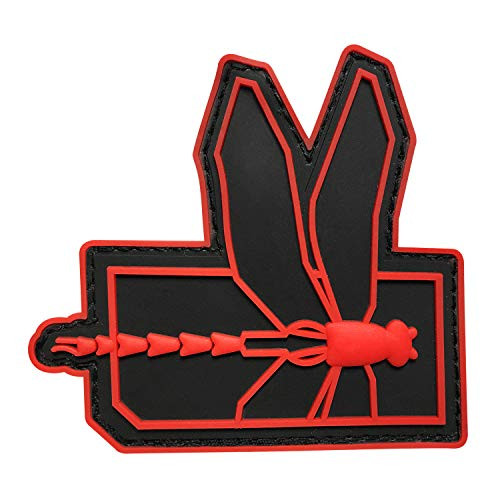 Morton Home Dragonfly Military Tactical Morale 3D PVC Patch Badges Rubber Patch Morale Military Armband Tactical Patches -red-