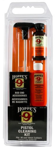 Hoppes No- 9 Cleaning Kit with Aluminum Rod  -40 Caliber  10mm Pistol  Clamshell