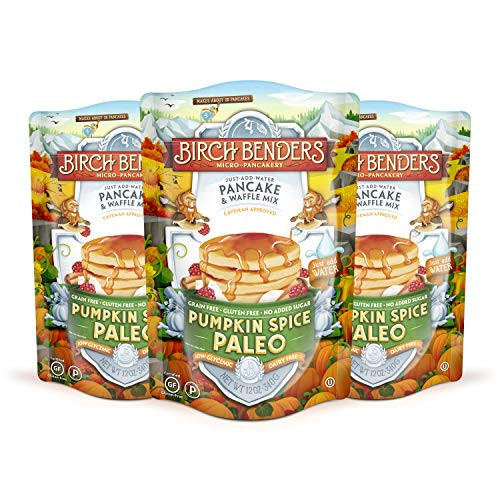 Pumpkin Spice Paleo Pancake and Waffle Mix by Birch Benders  Non-GMO Verified  3 Pack -three  12 oz- packs-