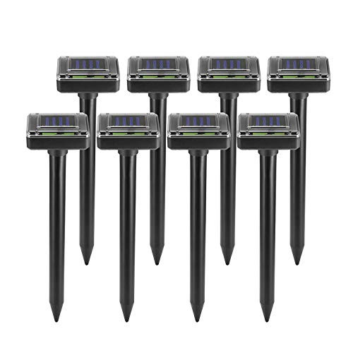 N-A Ultrasonic 8 Pack Solar Powered Mole Repellent Vole Repellent  Gopher Repellent Get Rid of Snake Mole Gophers for Outdoor Garden Yard 