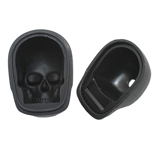 Large 3D Skull Ice Mold  Large Silicone Skull Ice Cube Tray of 400ml Capacity  Durable Black Skull Ice Maker with Funnel for Whiskey  Bourbon  Cocktai
