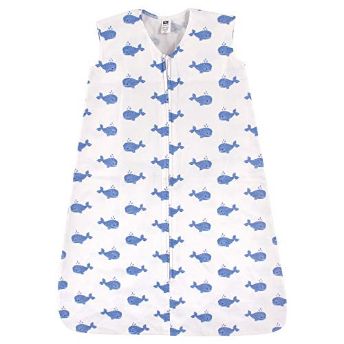 Hudson Baby Unisex Baby Cotton Sleeveless Wearable Sleeping Bag  Whale  12-18 Months US