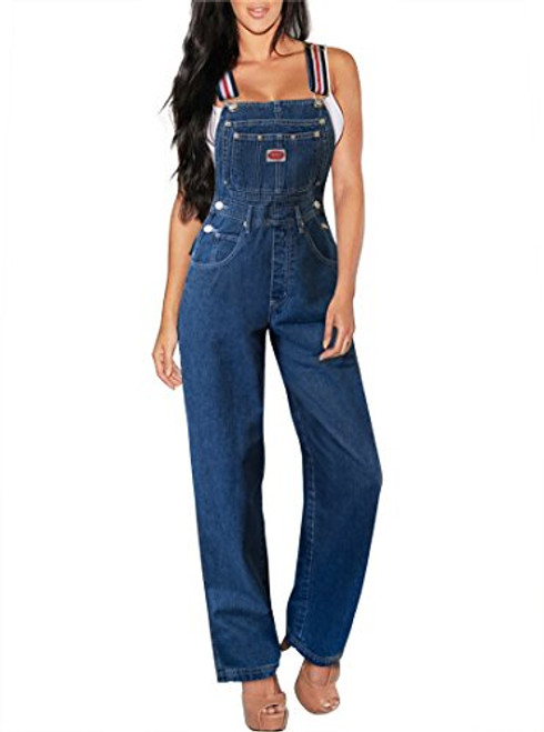 Hybrid and Company Womens Stretch Denim Overalls PVJ6092J Dark WASH L