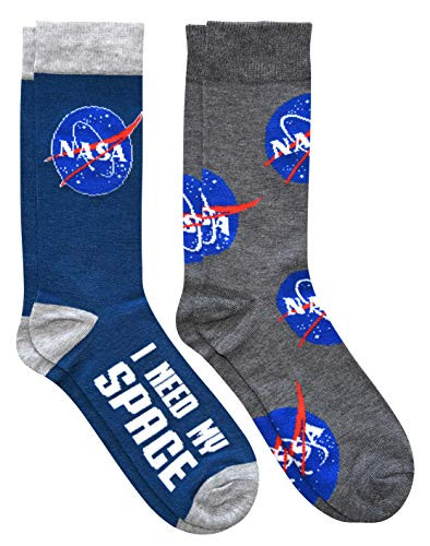Hyp NASA Logos I Need My Space Mens Crew Socks 2 Pair Pack