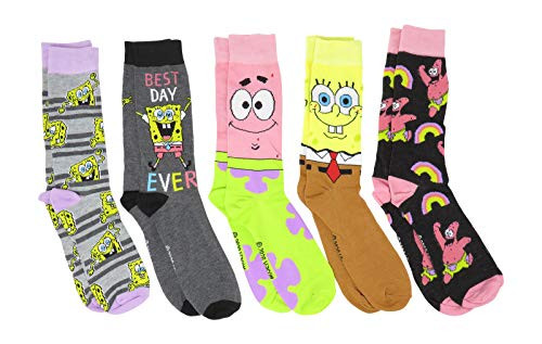 Hyp Spongebob Squarepants Patrick Characters Mens Crew Socks 5 Pair Pack Hyp Spongebob Squarepants Patrick Characters Mens Crew Socks 5 Pair Pack