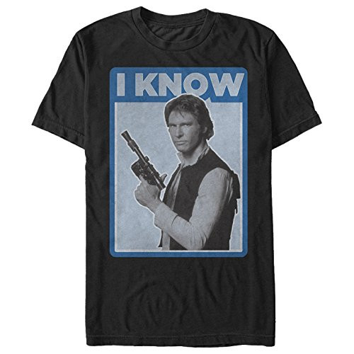Star Wars Han Solo Quote I Know Mens Graphic T Shirt Black X-Large