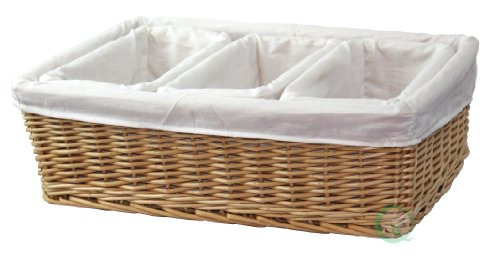 Vintiquewise TM Willow Baskets with Fabric Lining, Set of 4