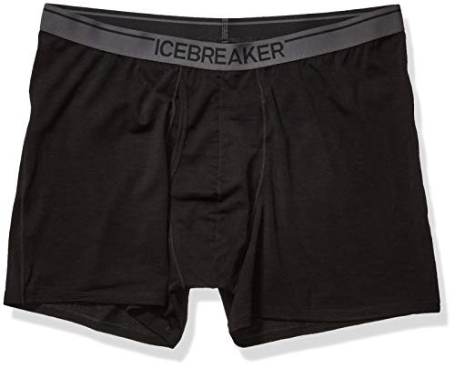Icebreaker Merino Mens Anatomica W Fly Boxers  Medium  Black
