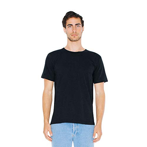 American Apparel Mens Unisex-Adult Fine Jersey Crewneck Short Sleeve T-Shirt  2-Pack  black  Large