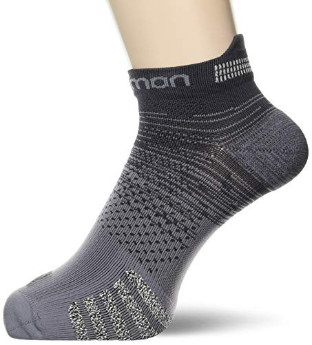 Salomon Unisex Predict Low Socks  Ebony-Quiet Shade Heather  Small