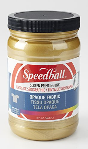 Speedball Opaque Fabric Screen Printing Ink  32-Ounce  Gold